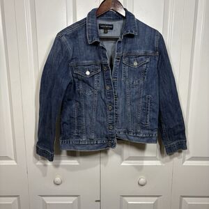 Lucky Brand Tomboy Trucker Jacket Women L Denim Jean Classic Western Casual